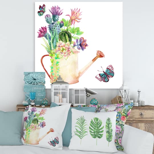Designart - Succulents In Old Watering Can